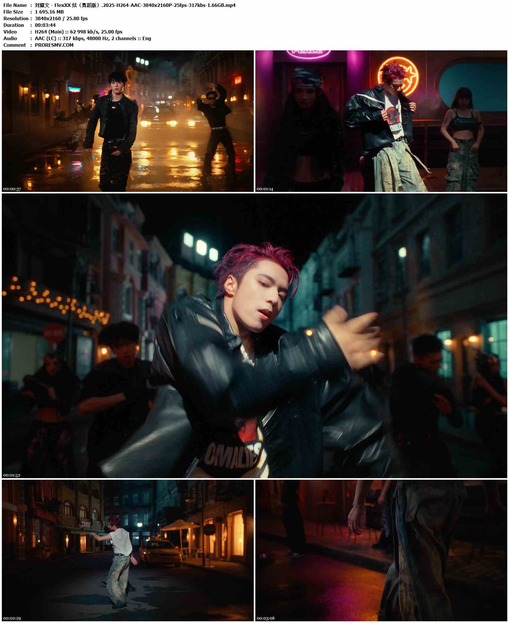 刘耀文 - FlexXX 炫（舞蹈版）.2025-H264-AAC-3840x2160P-25fps-317kbs-1.66GB官方MV_高清MV